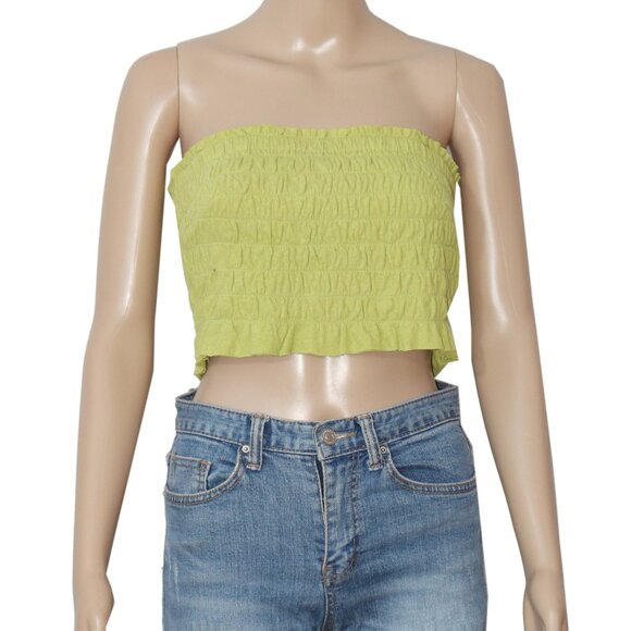 Free People Solange Oasis Cropped Top Fp Beach Smocked Slim Pull-On S - Picture 3 of 6
